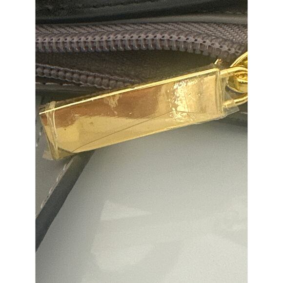 JOY & IMAN Tassel Real Leather Handbag Tote with Fabric Insert, Black New - Picture 6 of 6